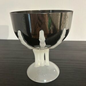 Skeleton Hand Black and White Goblet